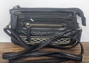 New Ampere Creation Vegan Leather Crossbody Bag Black Hobo Purse Handbag Boho